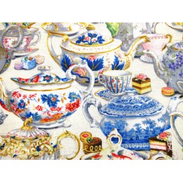 Patchworkstoff Teekannen Fancy Tea Quiltstoff