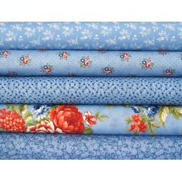 Stoffpaket Rosenstoffe blau