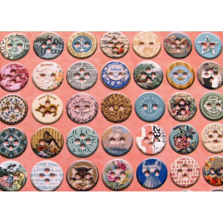 Patchworkstoff Knöpfe Junk Journal Quiltstoff