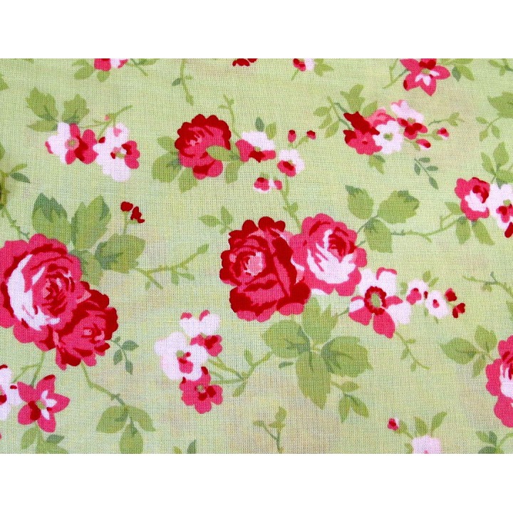 Rosenstoff Sophie grün Quiltstoff