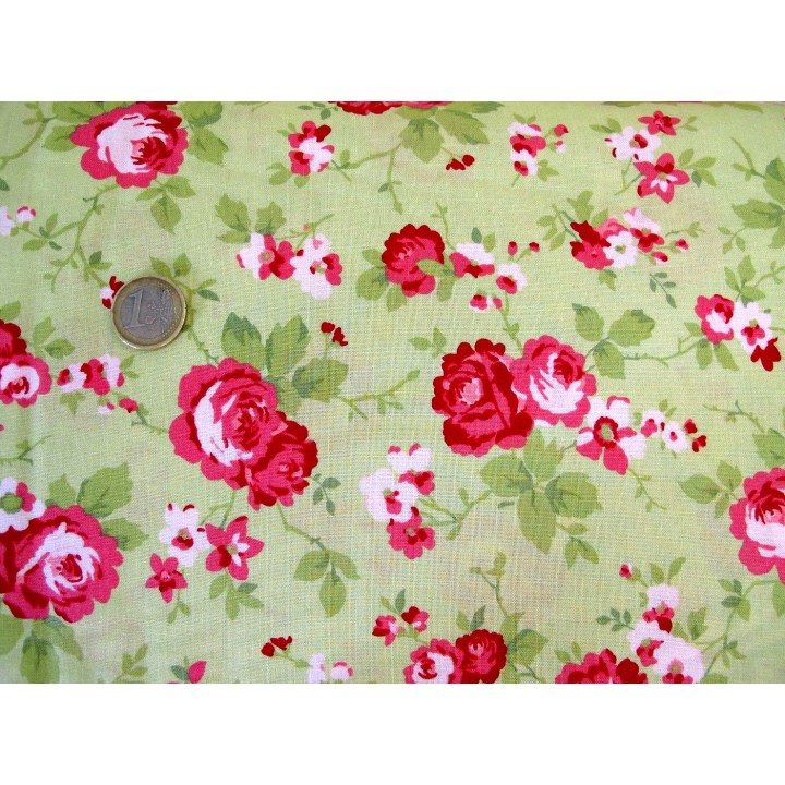 Rosenstoff Sophie grün Quiltstoff