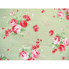 Lecien Rosenstoff Quiltstoff grün Floral Collection