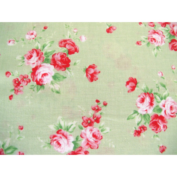 Lecien Rosenstoff Quiltstoff grün Floral Collection