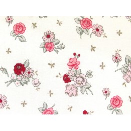 Blumenstoff Sugarberry rot rosa Patchworkstoff