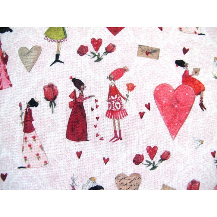 Stoffpaket Baumwolle Herzen Menschen Valentinstag Silke Leffler acufactum 72064