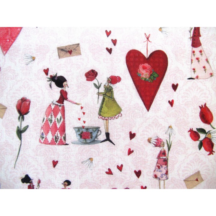 Stoffpaket Baumwolle Herzen Menschen Valentinstag Silke Leffler acufactum 72064