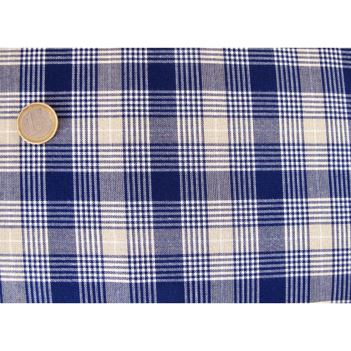 Webstoff kariert blau creme Westfalenstoffe