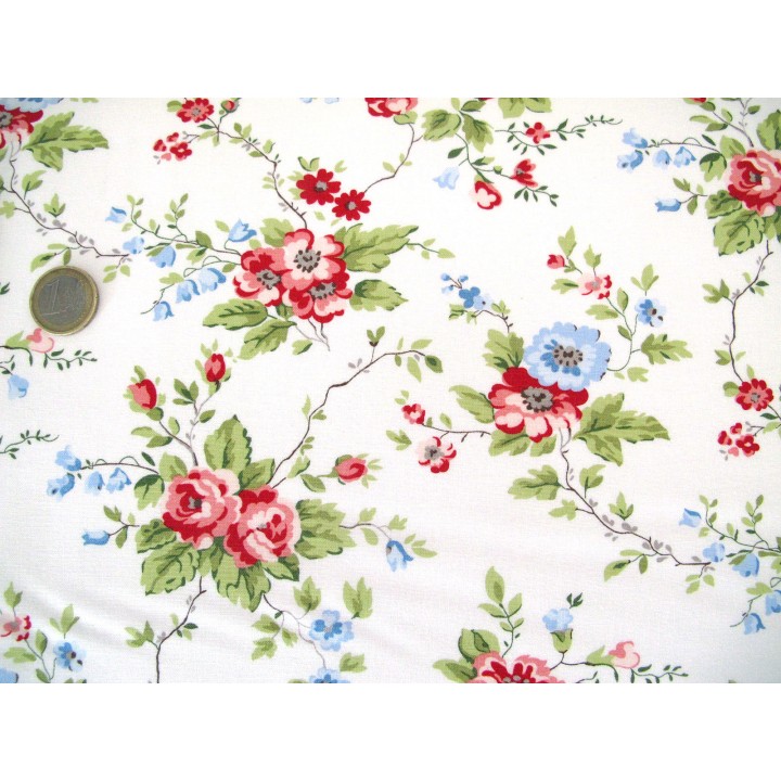 Blumenstoff rot Patchworkstoff Sweet Liberty