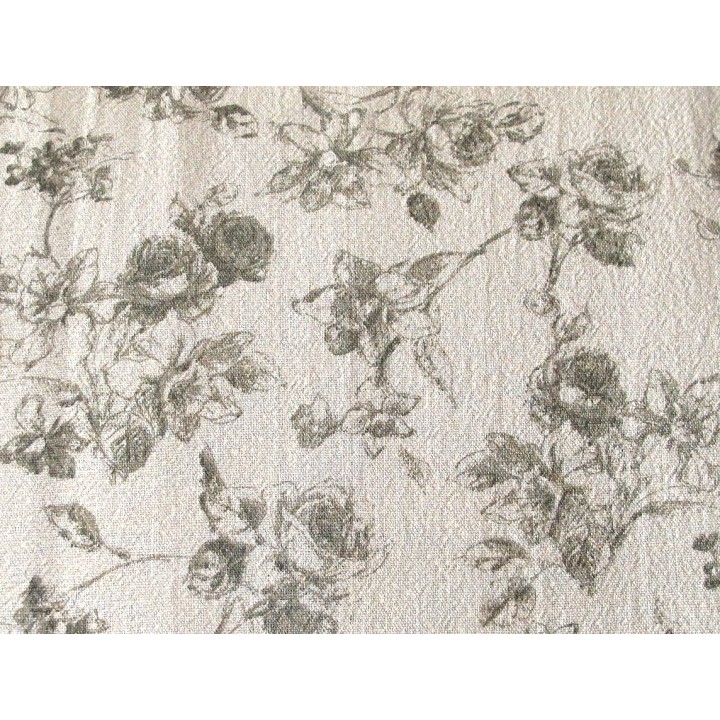Baumwollstoff Rosen braun beige