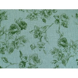 Baumwollstoff Rosen grün