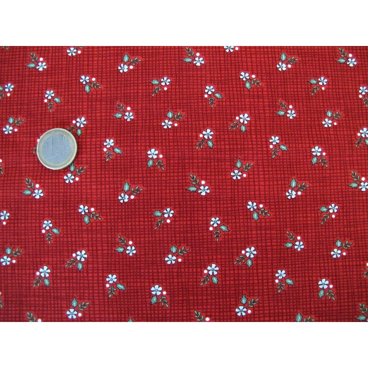 Weihnachtsstoff Patchwork Holly Berry Tree Farm