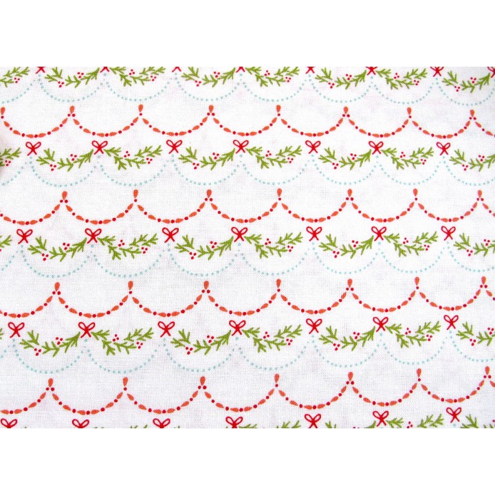 Weihnachtsstoff Patchwork Joyful Girlanden