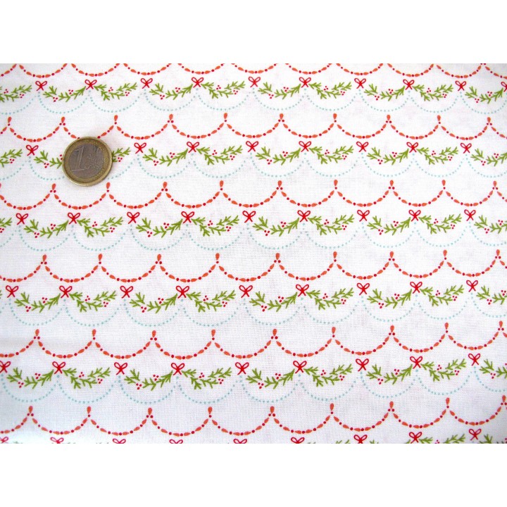 Weihnachtsstoff Patchwork Joyful Girlanden