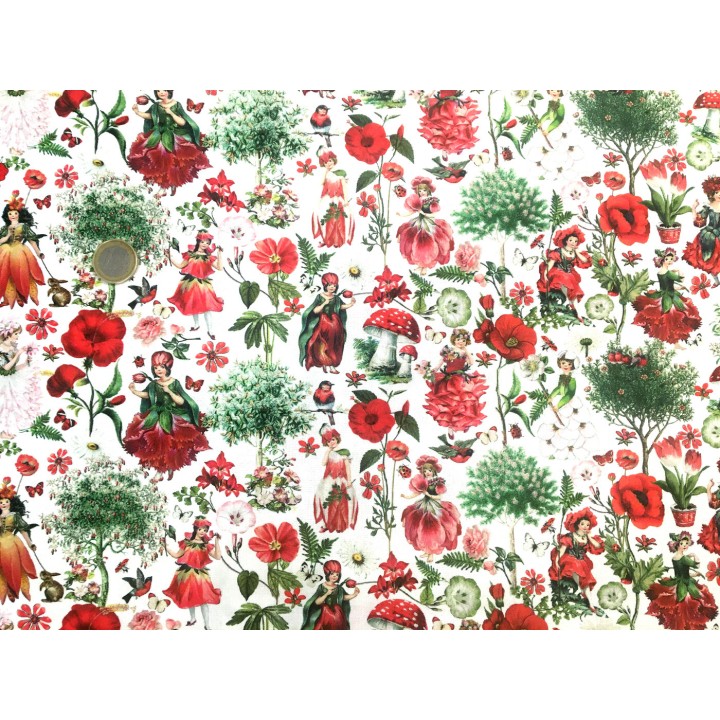 Stoffpaket Baumwolle Blumenmädchen Westfalenstoffe Blumen Punkte72061