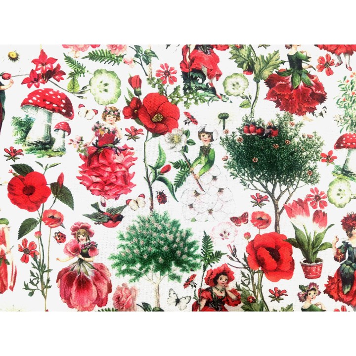 Stoffpaket Baumwolle Blumenmädchen Westfalenstoffe Blumen Punkte72061
