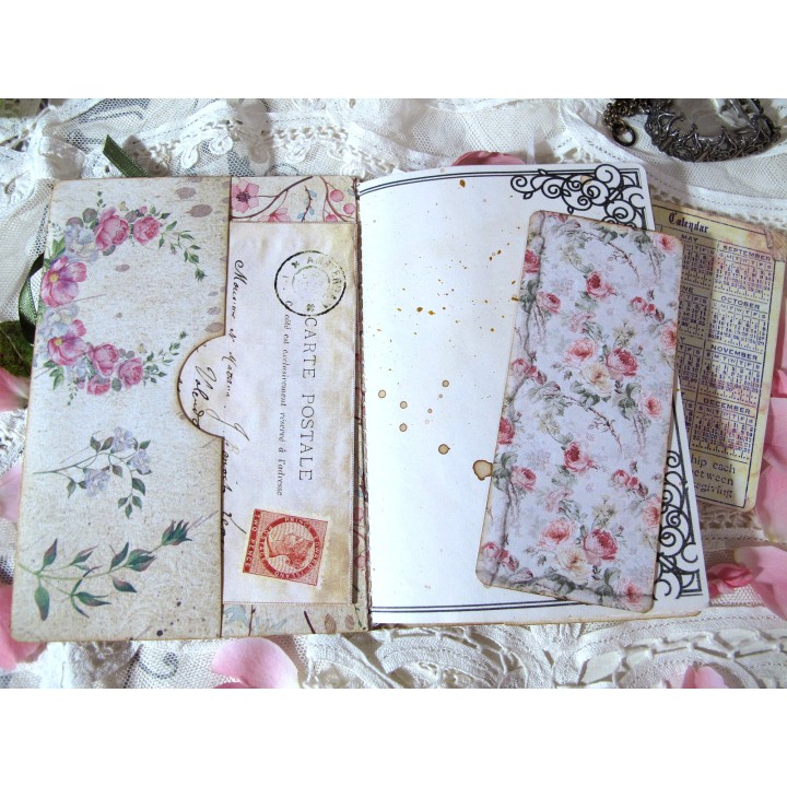 Junk Journal Mini floral Tagebuch