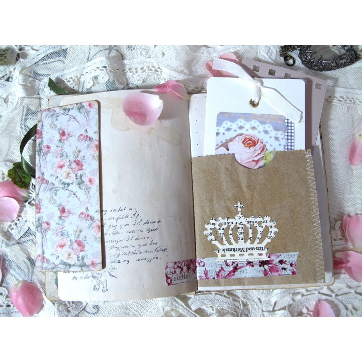 Junk Journal Mini floral Tagebuch