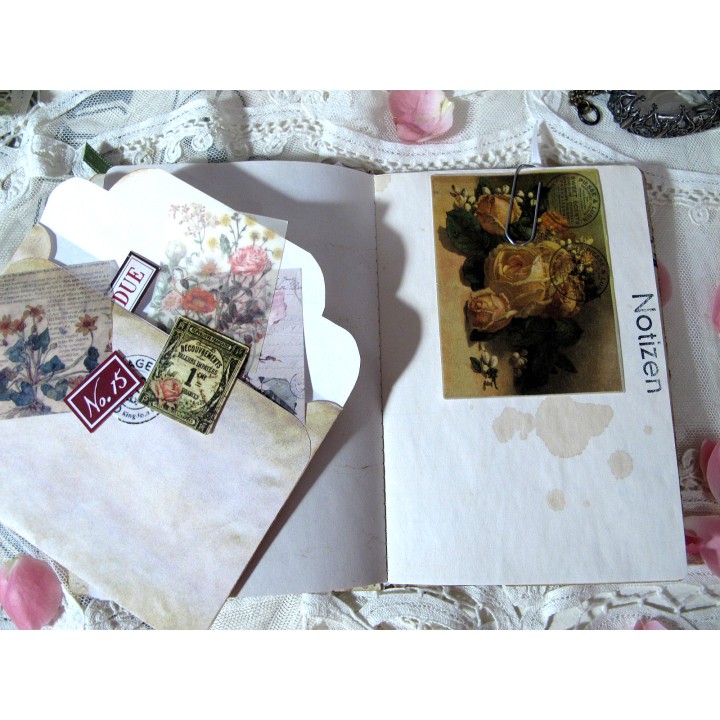 Junk Journal Mini floral Tagebuch