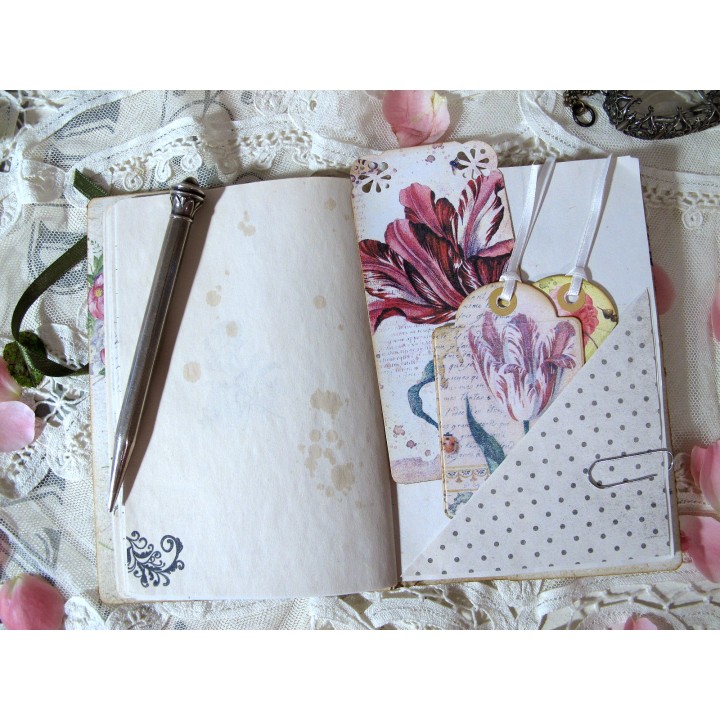 Junk Journal Mini floral Tagebuch