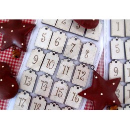 Adventskalenderzahlen beige 1-24