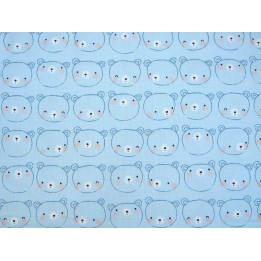 Kinderstoff Baumwolle blau Bären Patchworkstoff quiltstoff