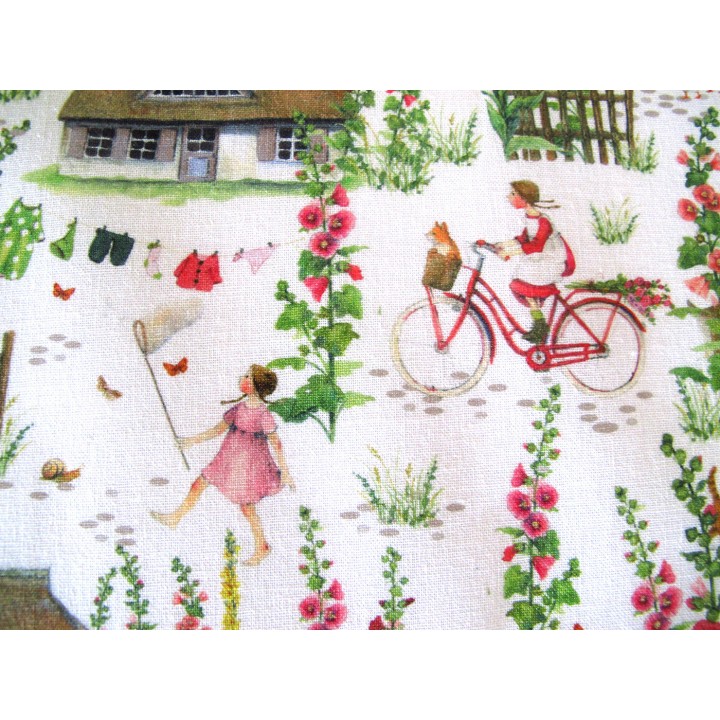 Stoffpaket Daniela Drescher Baumwolle Häuser Punkte Kinderstoff acufactum Blumenstoff 72010