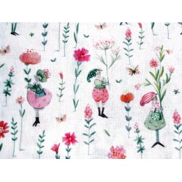 acufactum Baumwollstoff Blütenglück Blumen Mädchen Kinderstoff