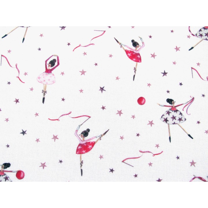 Stoffpaket Ballerina Baumwollstoff  Punkte Kinderstoff Tänzerin acufactum Silke Leffler 72030