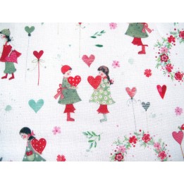 Baumwollstoff  acufactum Kinder Herzen Kerstin Heß Patchworkstoff Quiltstoff