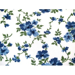 Blumenstoff Patchworkstoff blau Baumwolle Rosen Quiltstoff Moda 