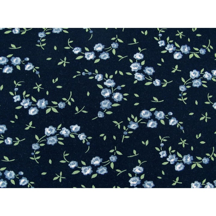 Rosenstoff Blumen Baumwolle Quilten Patchworkstoff Shoreline blau