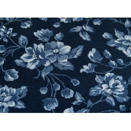 Blumenstoff Patchworkstoff Moda Baumwolle Rosenstoff Shoreline blau