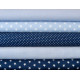 Stoffpaket Baumwolle Punkte Karos Sterne blau 75016