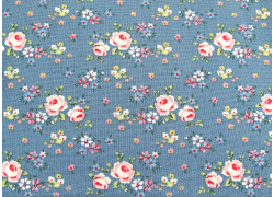 Tilda Stoff Rosen Blumen Röschen Baumwolle Quiltstoff blau Patchworkstoff