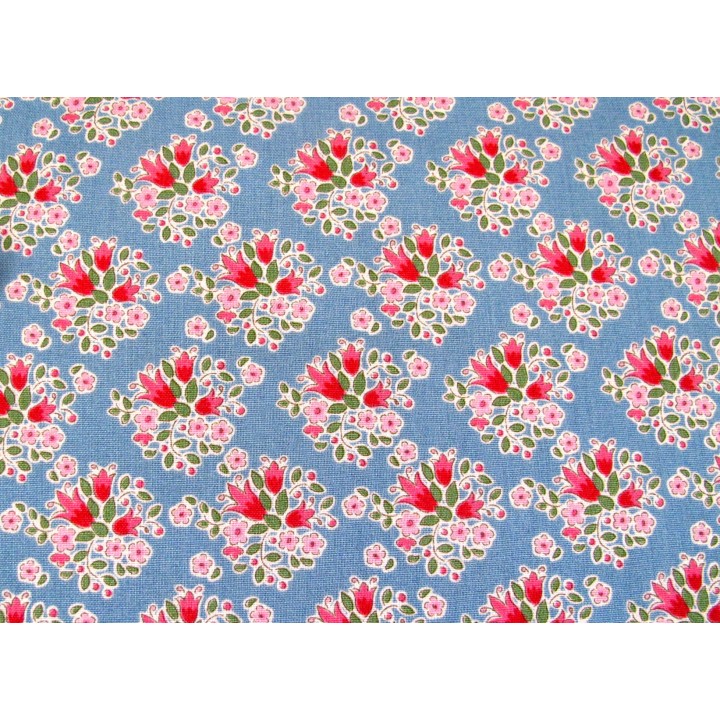 Tilda Stoff Blumen Baumwolle Creating Memories blau Patchworkstoff
