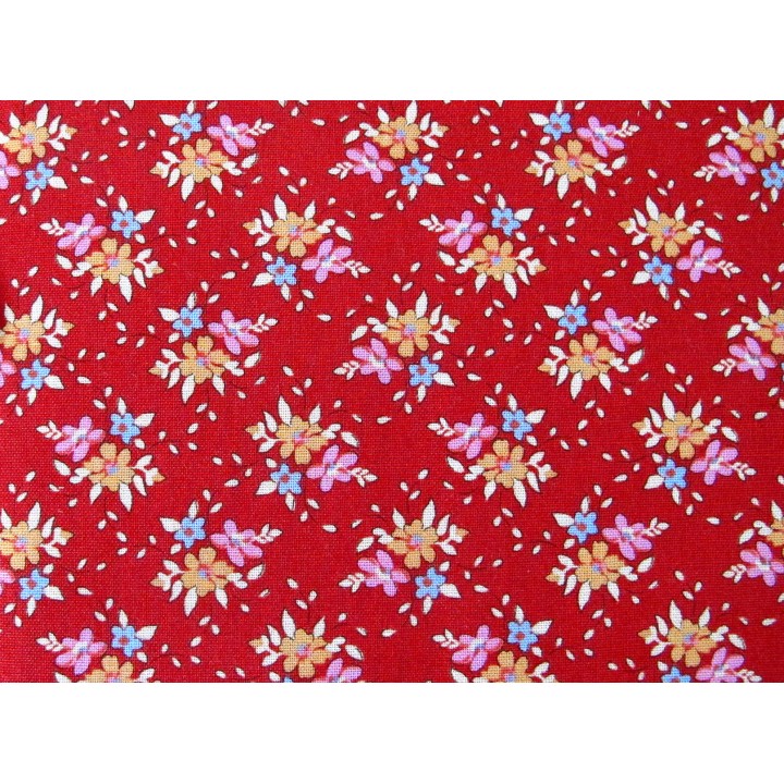 Tilda Stoff Blümchen rot Blumen Baumwolle Quiltstoff Creating Memories Patchworkstoff