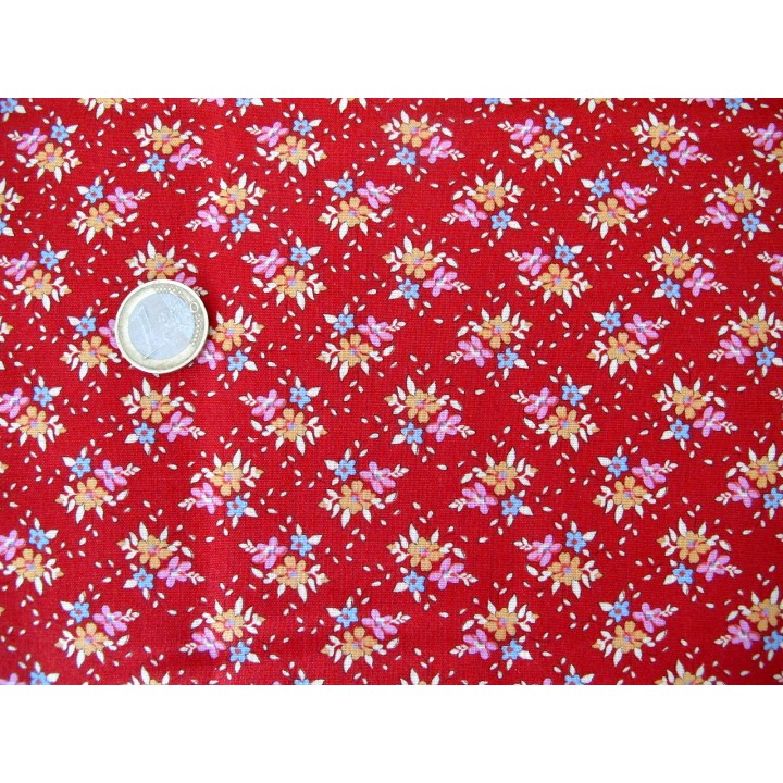 Tilda Stoff Blümchen rot Blumen Baumwolle Quiltstoff Creating Memories Patchworkstoff
