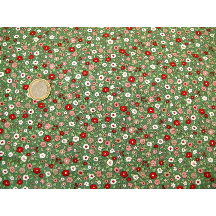 Tilda Stoffe Blumen grün Blümchen Baumwolle Patchwork Quilstoff Creating Memories