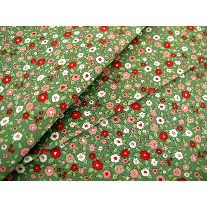 Tilda Stoffe Blumen grün Blümchen Baumwolle Patchwork Quilstoff Creating Memories