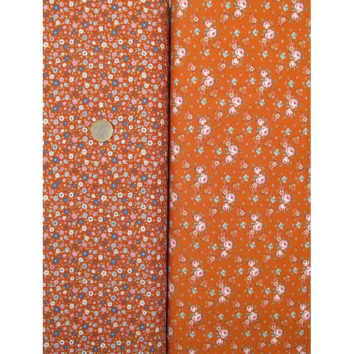 Tilda Stoffpaket Blumen Rosen Baumwolle Stoffe Creating Memories grün rost 75009