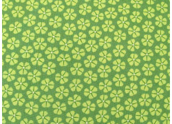 Patchworkstoff Blumen Baumwolle Stoff Kleeblatt grün Petal Power