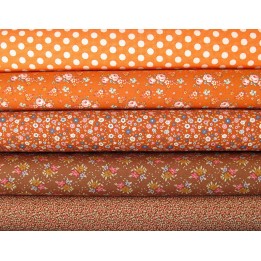 Tilda Stoffpaket orange Herbst Stoffe Blumen Rosen Punkte 75049