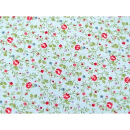 Patchworkstoff Rosen Blumen Baumwolle Stoff Röschen blau Ellie