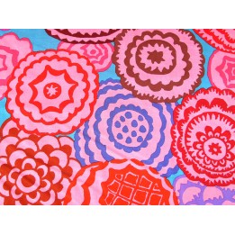 Patchworkstoff Deco Baumwolle Stoff große Blumen Kaffe Fassett