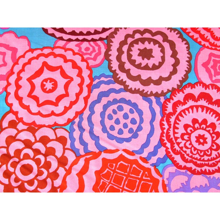 Patchworkstoff Deco Baumwolle Stoff große Blumen Kaffe Fassett