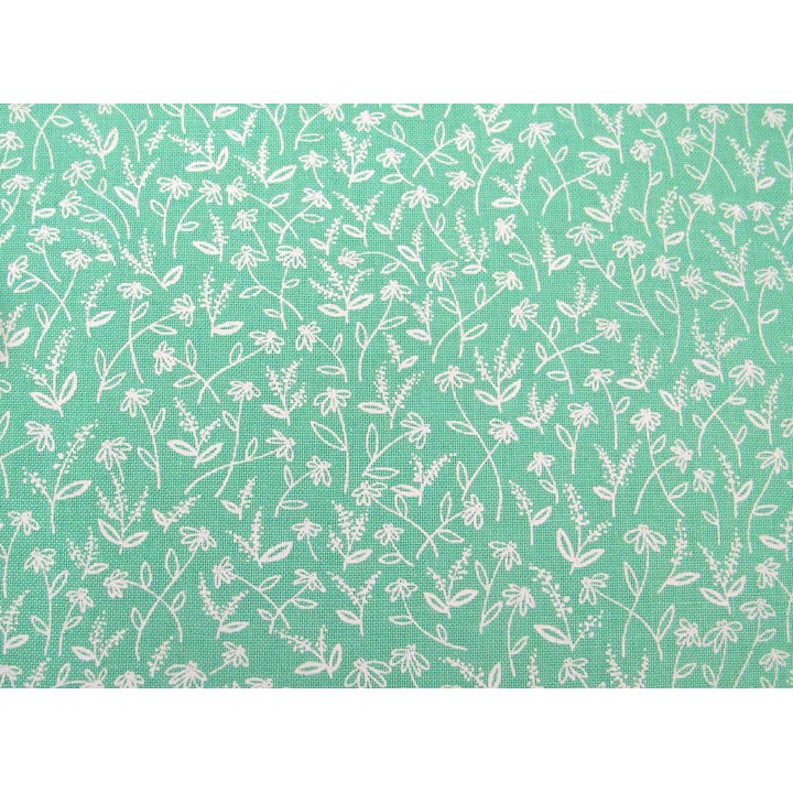 Patchworkstoff Blumen mint Stoff Baumwolle Blümchen Goldenrod