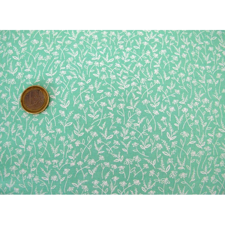 Patchworkstoff Blumen mint Stoff Baumwolle Blümchen Goldenrod