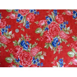 Fat Quarter Bauamwolle Stoff Rosen Belle Isle  Blumenstoff Minick Simpson Moda