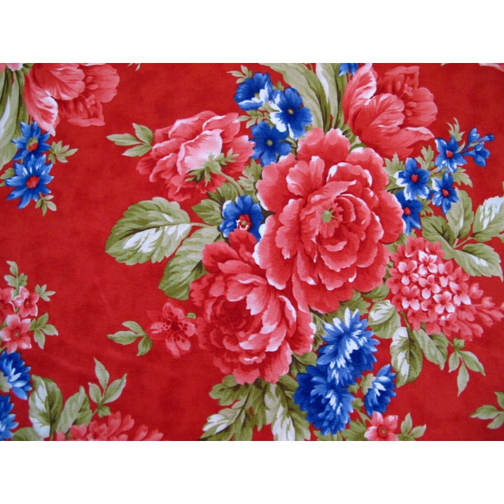 Fat Quarter Bauamwolle Stoff Rosen Belle Isle  Blumenstoff Minick Simpson Moda