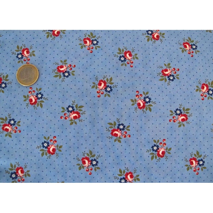 Fat Quarter Rosen Stoff Baumwolle Blumen Belle Isle Minick Simpson Moda